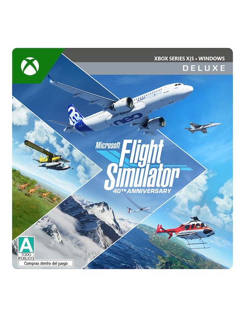 Microsoft Flight Simulator 40th Anniversary Deluxe Edition juego eléctronico descargable para Xbox Series X|S y Windows