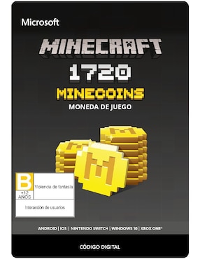 Dinero Virtual Minecraft 1720 Points Xbox One