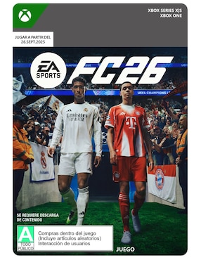Imagen de producto EA Sports FC 26 para Xbox series X/S y Xbox One